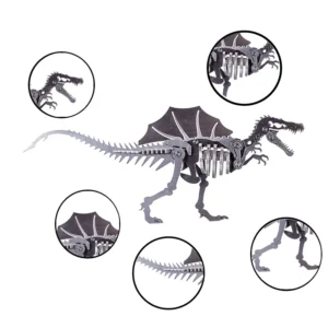 Spinosaurus 3D Model - Puzzle DIY ze stali nierdzewnej do dekoracji