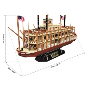Model 3D Mississippi Steamboat do składania – Zestaw CubicFun