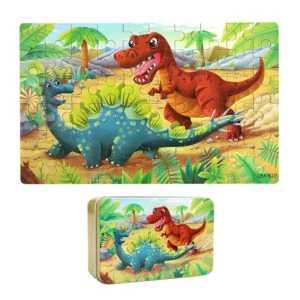 Puzzle edukacyjne w metalowym pudełku - idealne dla dzieci 4-8 lat!