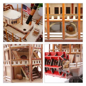 Model 3D Mississippi Steamboat do składania – Zestaw CubicFun