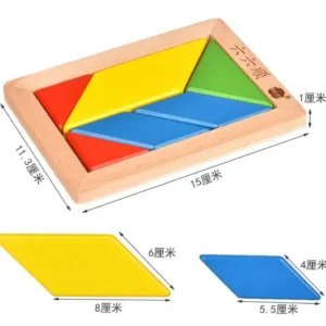 Drewniane puzzle edukacyjne - Tangram dla dzieci i dorosłych
