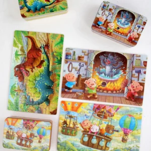 Puzzle edukacyjne w metalowym pudełku - idealne dla dzieci 4-8 lat!