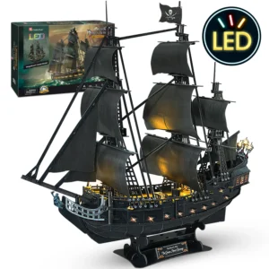 3D Puzzle Latający Holender z LED – Model statku pirackiego