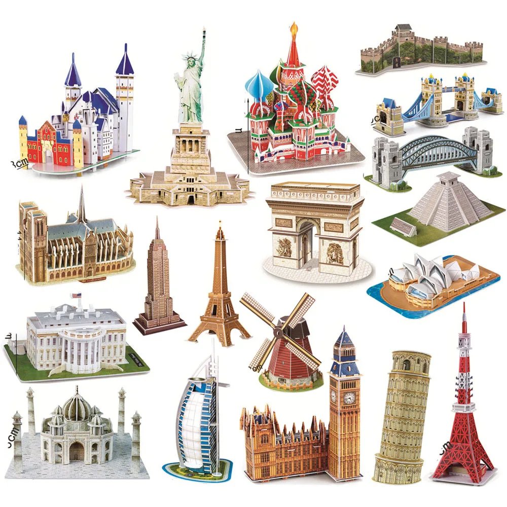 Puzzle 3D: Odkryj Ikony Światowej Architektury w Miniaturze!