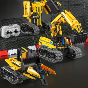 Zdalnie sterowany robot 3w1: Koparka, Spychacz, Wyścigówka!