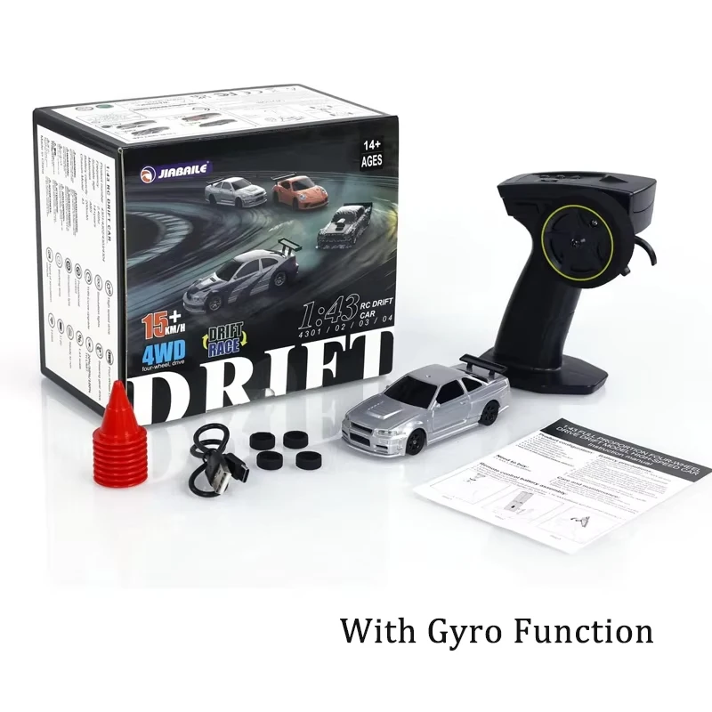 Mini wyścigowy samochód RC 1/43 z napędem 4WD - Drift i zabawa