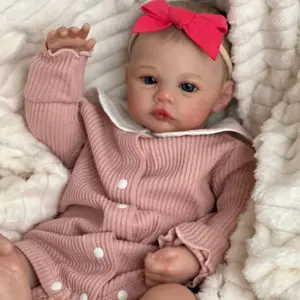 Ręcznie robiona laleczka Reborn 19 cali z malowanymi włosami
