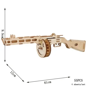 Drewniana układanka 3D PPSH41 – edukacyjna zabawa dla dzieci