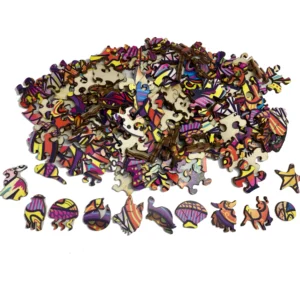 Unikalne drewniane puzzle z motywem zwierząt – idealny prezent!