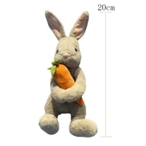 Pluszowy królik wielkanocny 20 cm – biały lub szary z marchewką