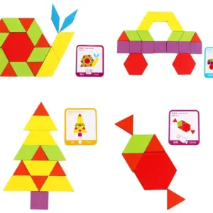 155 elementów zabawy – Drewniane klocki Montessori dla dzieci