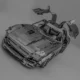 Zestaw klocków 3D – metalowy model sportowego samochodu do samodzielnego złożenia.