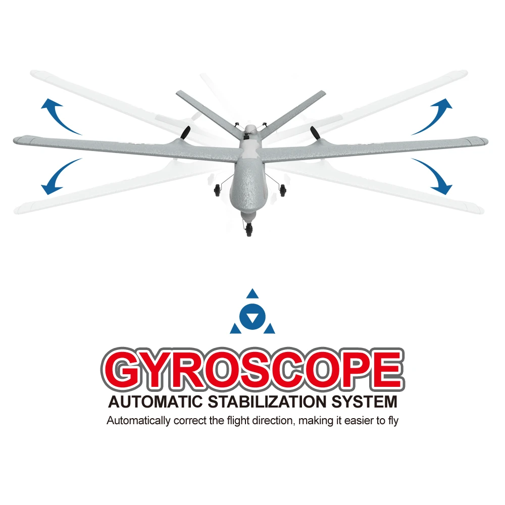 Zdalnie sterowany samolot z systemem stabilizacji żyroskopowej