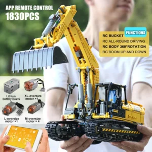 Zmotoryzowana koparka MOLD KING 13112 – Zabawka RC z aplikacją i pilotem