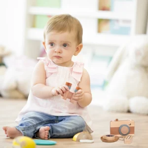 Zabawki Montessori: Drewniany aparat, kompas i teleskop dla maluchów
