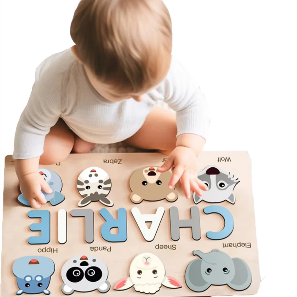 Personalizowane drewniane puzzle z imieniem – edukacyjna zabawa dla malucha