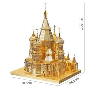Piececool 3D puzzle – Metalowy model katedry św. Bazylego do składania.