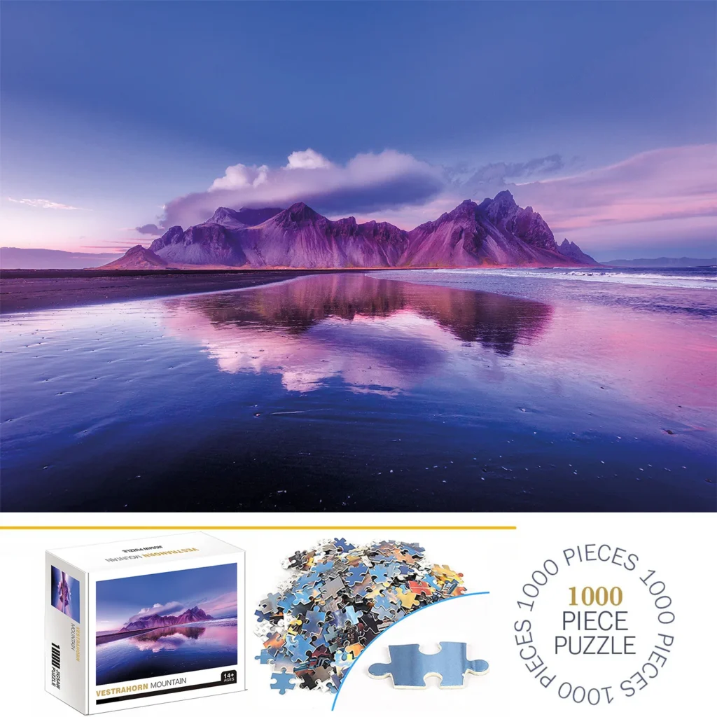 Puzzle Vestrahorn Mountain – 1000 elementów, magiczny krajobraz