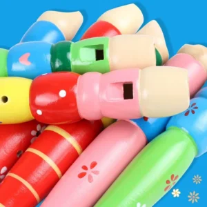 Kolorowy drewniany flet dla dzieci – edukacyjna zabawka muzyczna