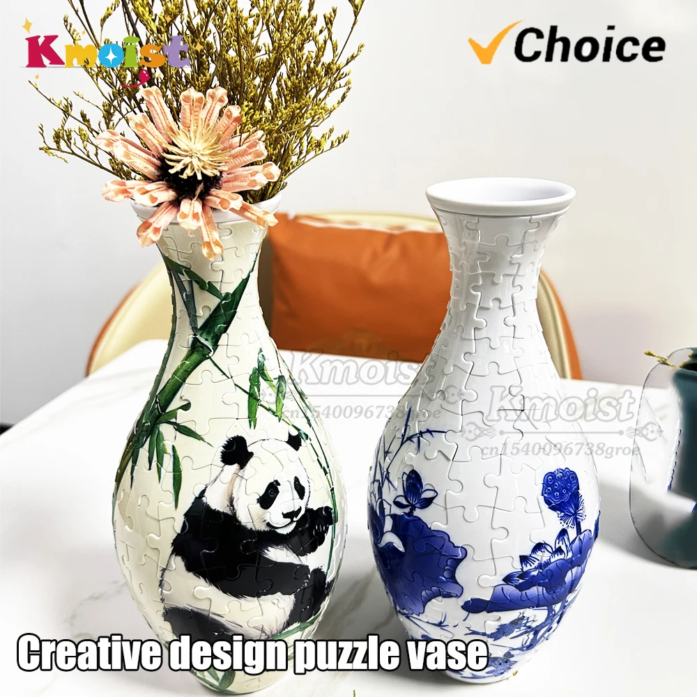 Puzzle 3D Wazon z Porcelanowym Wzorem – Idealny Prezent i Dekoracja
