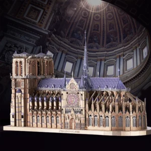 Puzzle 3D Metalowe Notre Dame – Stwórz Własny Model DIY