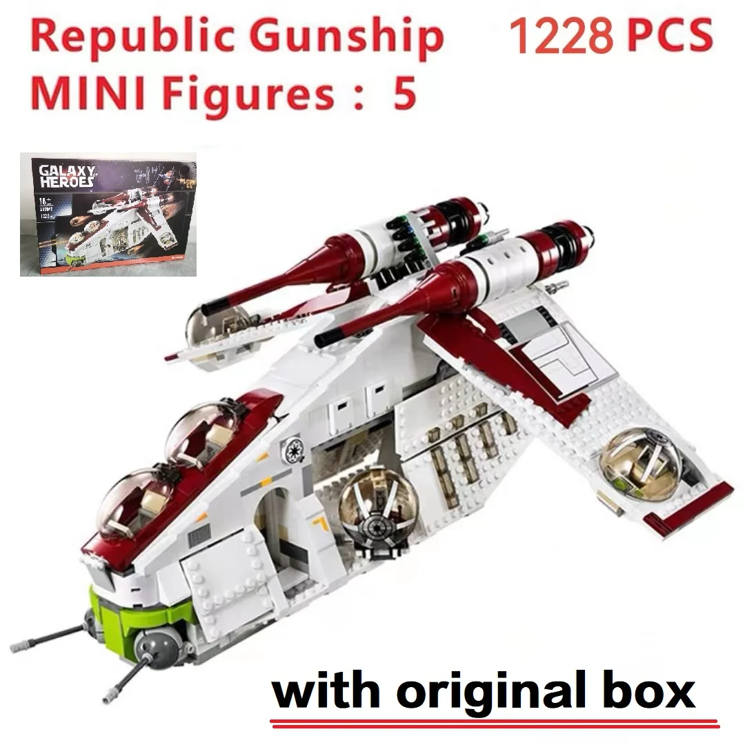 Republic Gunship 1228 PCS z 5 figurkami - Z oryginalnym pudełkiem