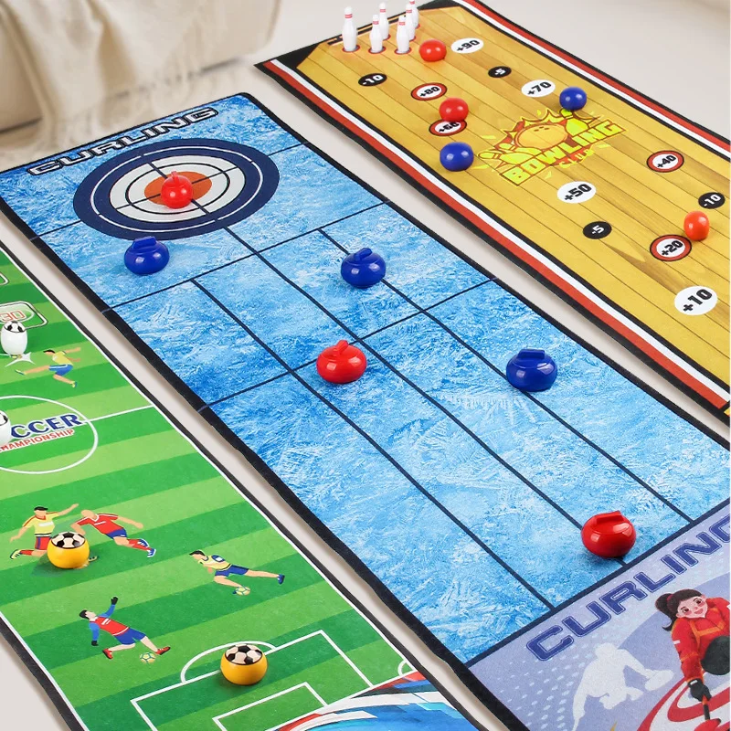 Gry stołowe dla dzieci: Curling, Piłka nożna, Bowling w jednym!