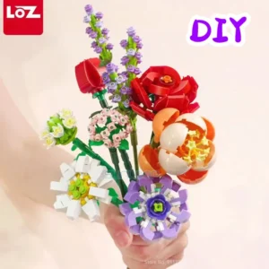 Bukiet Kwiatów LOZ – Romantyczny Prezent z Klocków DIY na Walentynki