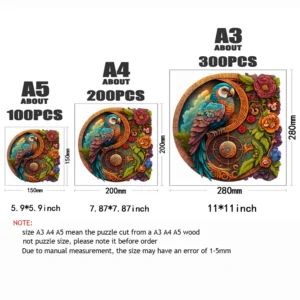 Zabawne i kolorowe drewniane puzzle z ptakami i zwierzętami 3D!