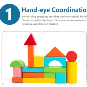 Kolorowe klocki drewniane 100 el. – kreatywna zabawa dla malucha