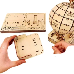 Drewniana kula ziemska 3D – Geograficzny zestaw DIY