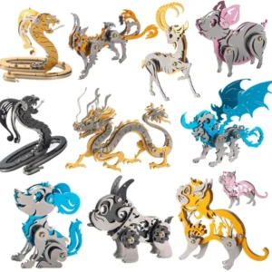 MOKR 3D Metal Animals Puzzle – Unikalny prezent dla każdego!