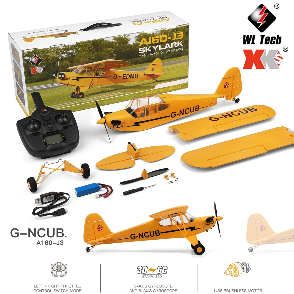 RC Samolot WLtoys A160 J3 – Zdalnie Sterowany z Systemem 3D/6G
