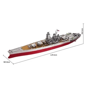 Piececool 3D Puzzle Metalowe – Model Pancernika Yamato DIY dla Nastolatków