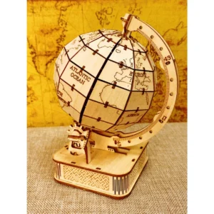 Drewniana kula ziemska 3D – Geograficzny zestaw DIY