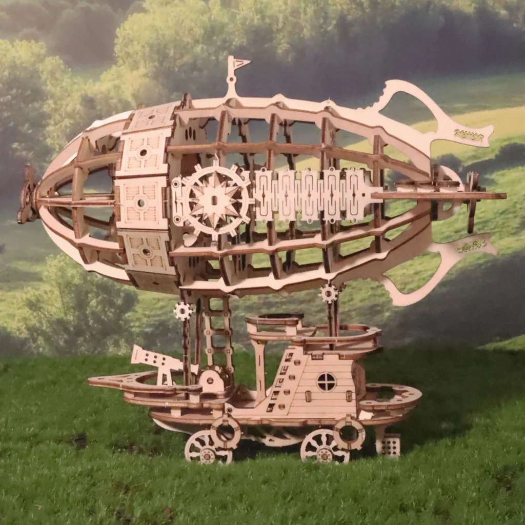 Drewniane puzzle 3D: Mechaniczne statki powietrzne do budowy