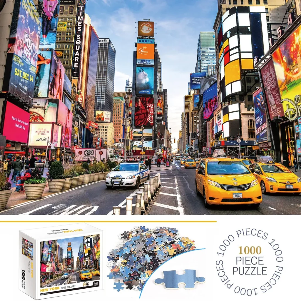 Puzzle 1000 Elementów - New York Time Square  – Doskonała Gra dla Całej Rodziny