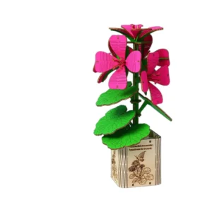 Drewniane Puzzle 3D z Piwonią i Lotosami - Kreatywna Zabawka dla Dzieci