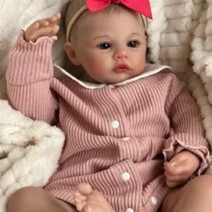 Ręcznie robiona laleczka Reborn 19 cali z malowanymi włosami