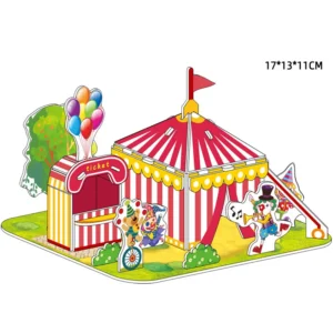 Zabawki edukacyjne: 3D Kartonowe Puzzle – Willa i Zamek dla dzieci