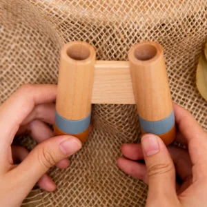 Zabawki Montessori: Drewniany aparat, kompas i teleskop dla maluchów