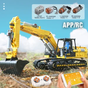 Zmotoryzowana koparka MOLD KING 13112 – Zabawka RC z aplikacją i pilotem