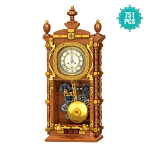 Vintage Swing Clock - Zestaw Klocków Retro z Wahadłem do Składania