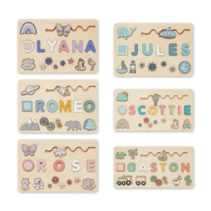 Personalizowane drewniane puzzle z imieniem – edukacyjna zabawa dla malucha