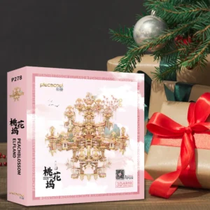 Piececool 3D Metalowe Puzzle Peachblossom Eifand – Model DIY dla Nastolatków