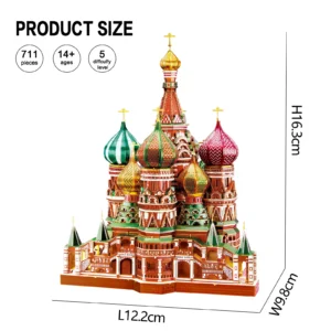 Piececool 3D puzzle – Metalowy model katedry św. Bazylego do składania.