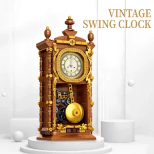 Vintage Swing Clock - Zestaw Klocków Retro z Wahadłem do Składania