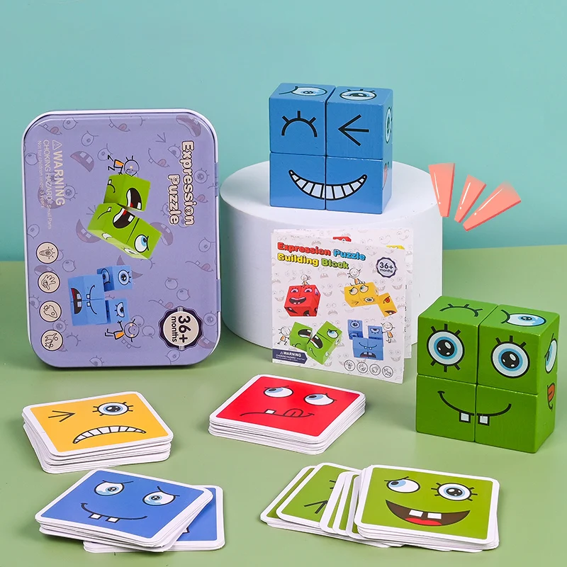 Zabawka edukacyjna "Expression Puzzle" – Klocki rozwijające emocje!