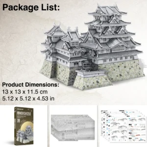 Metalowe Puzzle 3D – Model Zamku Himeji-jo DIY