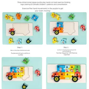 Kolorowe puzzle 3D: rozwijaj kreatywność i inteligencję malucha!